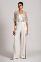 Ivory Jumpsuit With Cape