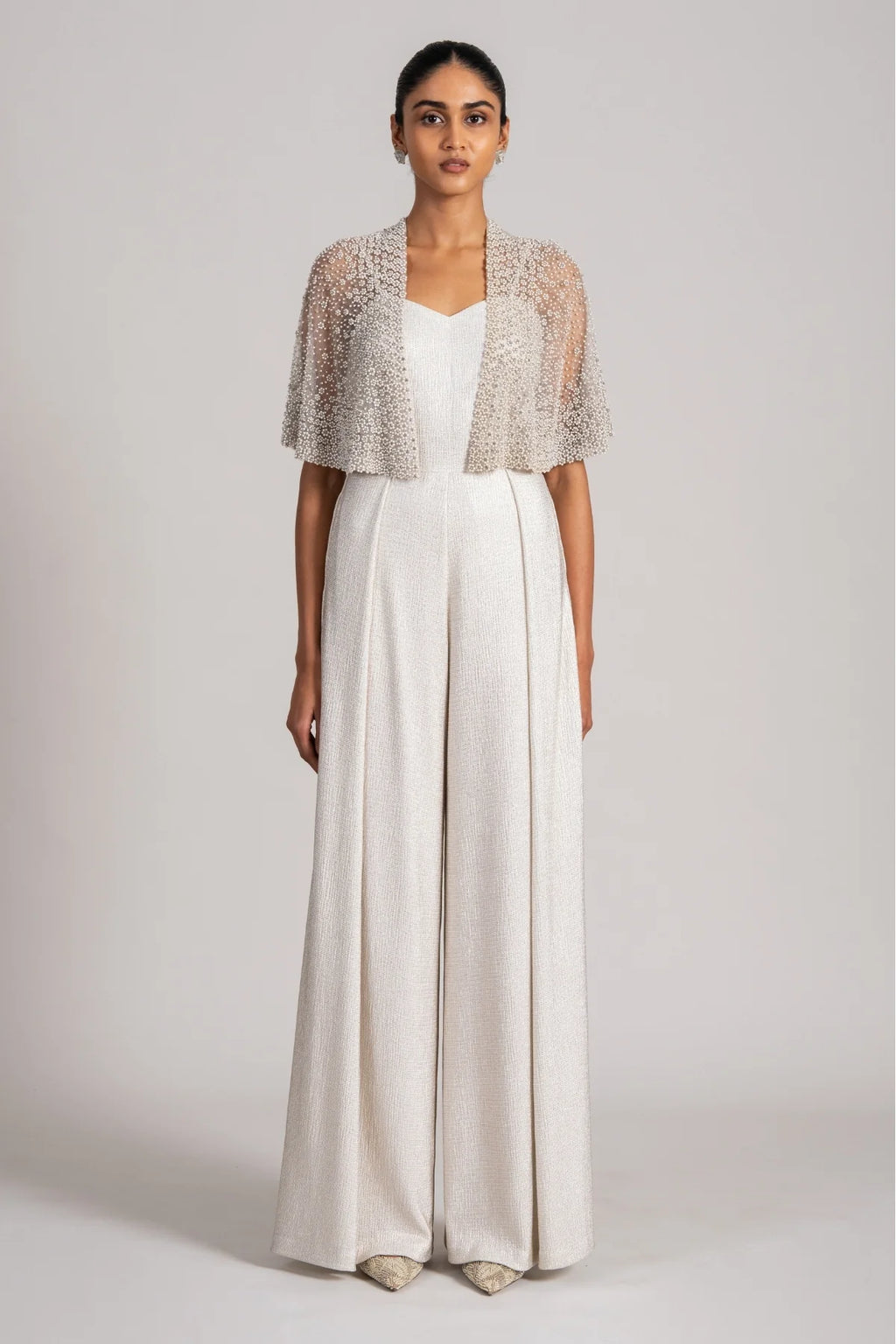 Ivory Jumpsuit With Cape