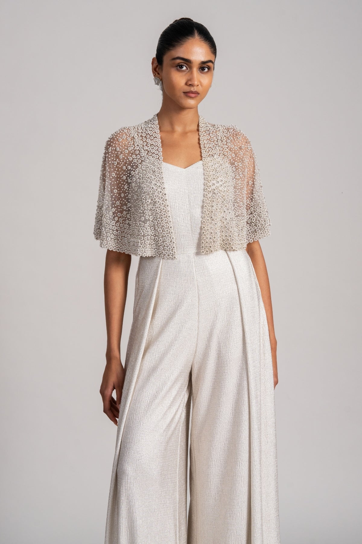 Ivory Jumpsuit With Cape