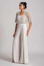 Ivory Jumpsuit With Cape