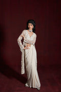 Ivory Drape Saree with Blouse & Jacket