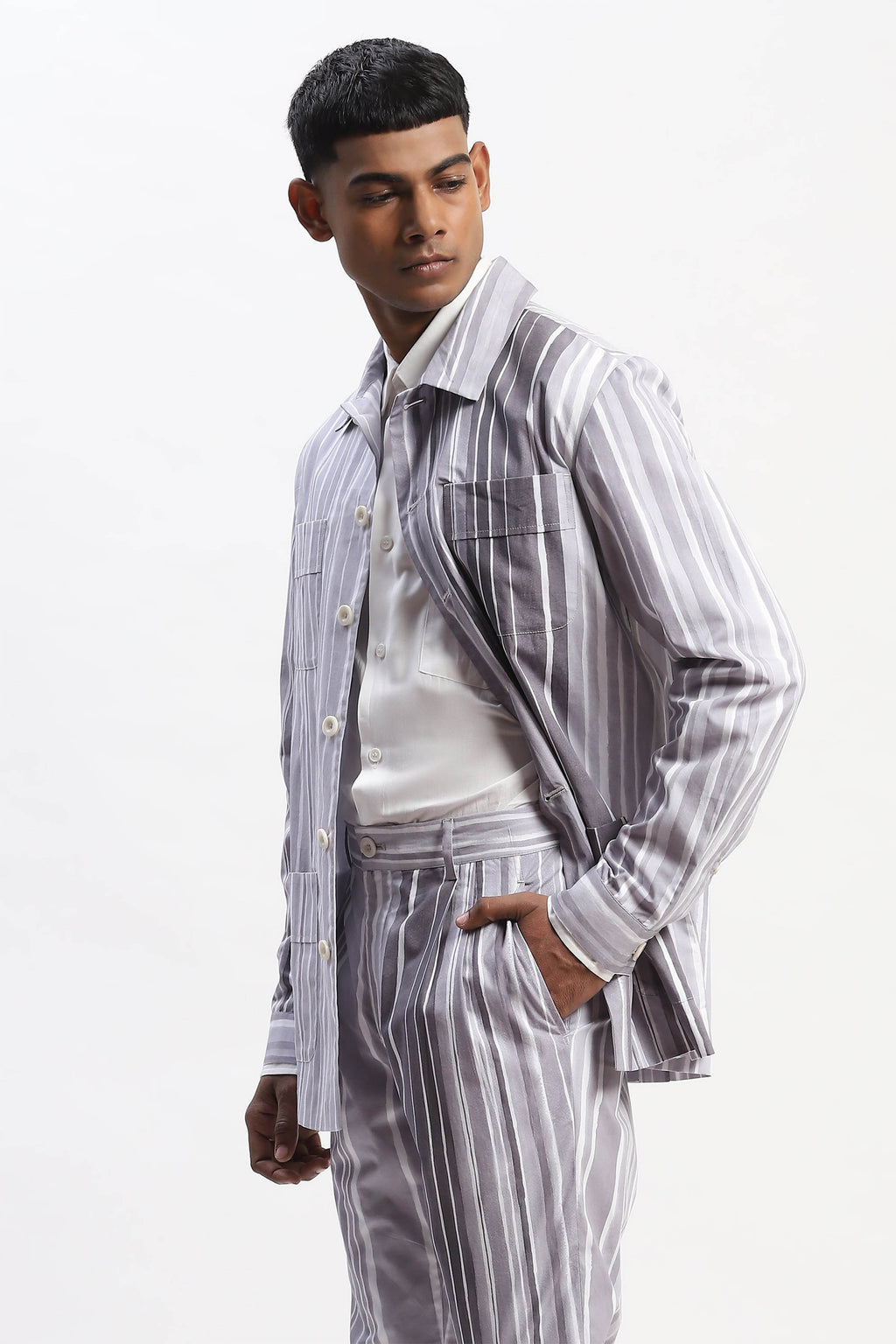 Jacket White Grey