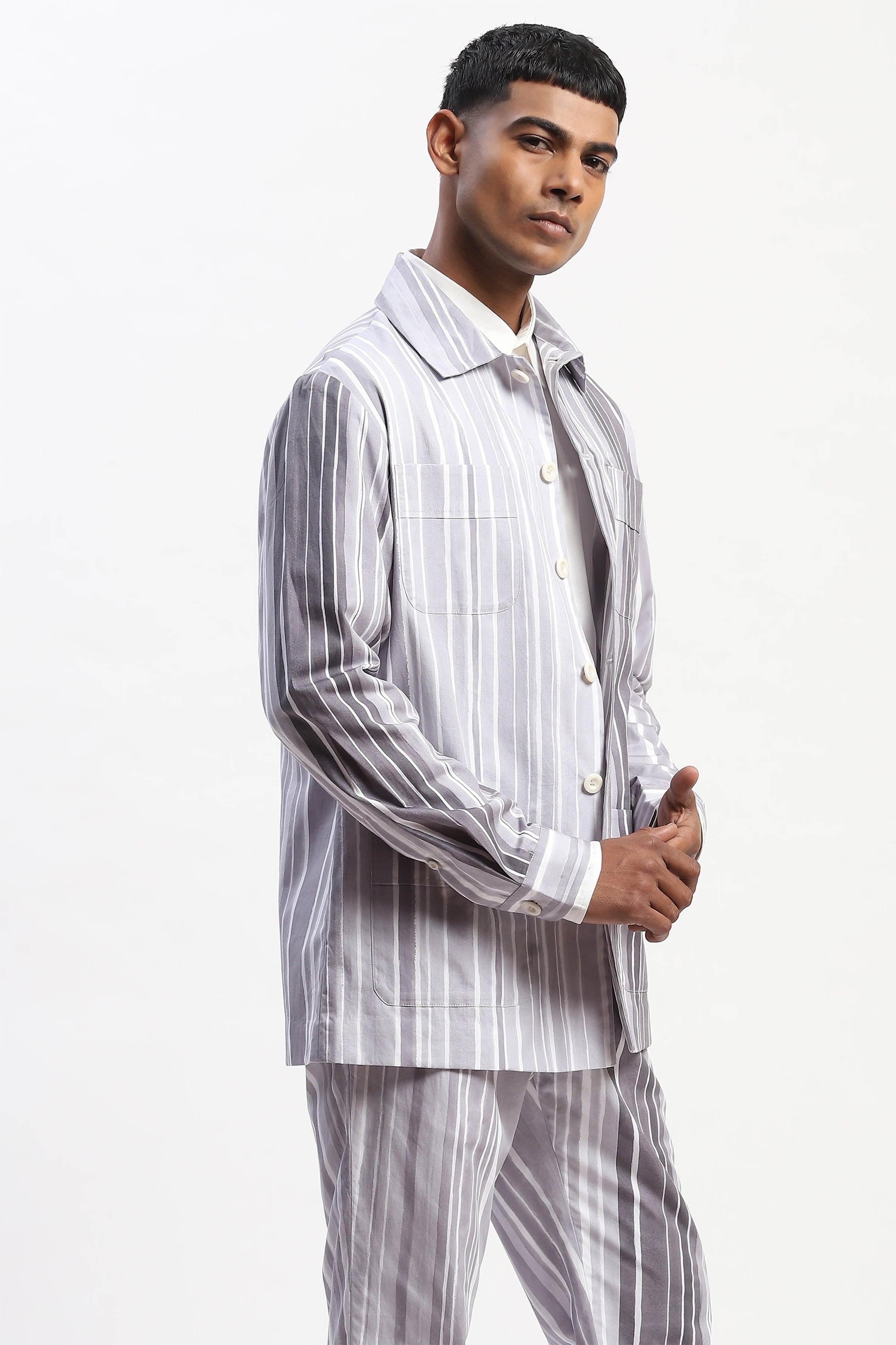 Jacket White Grey
