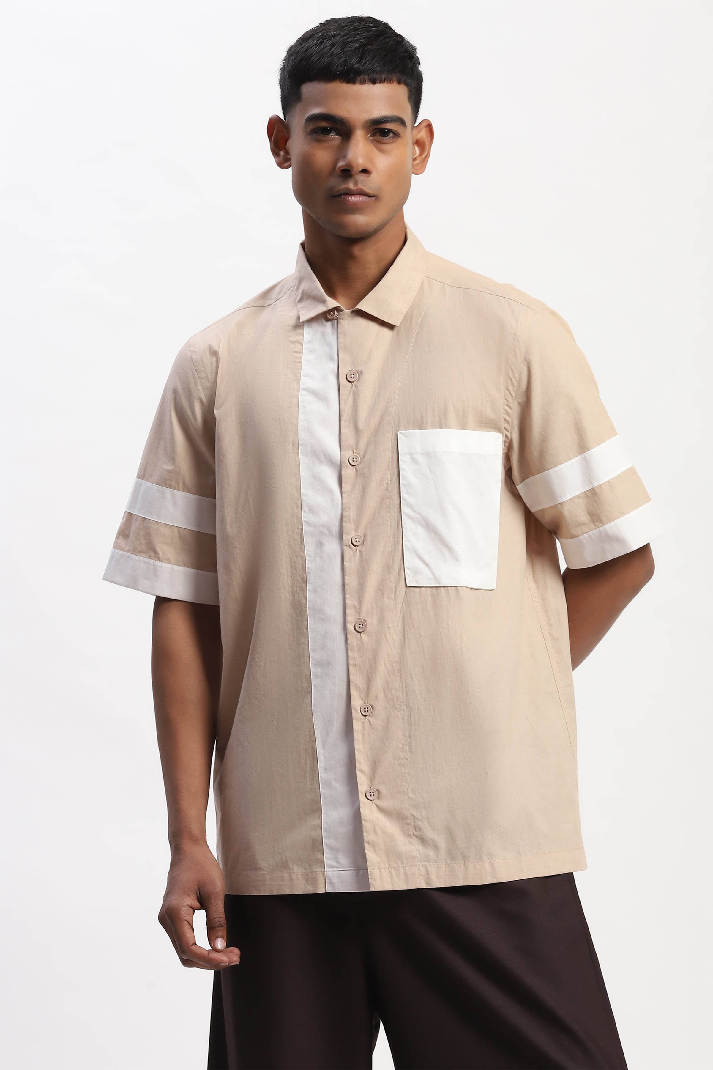 Shirt Beige White