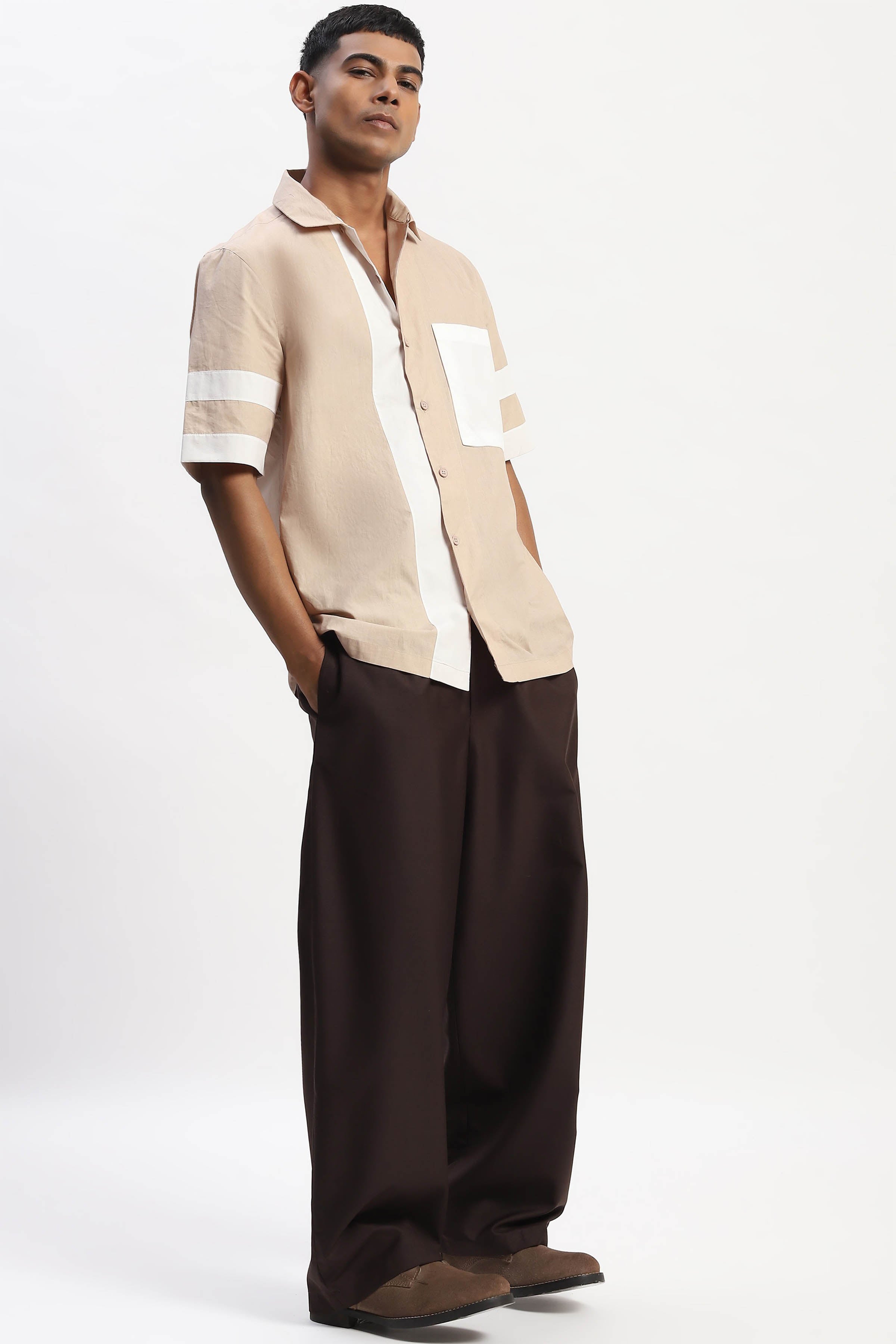 Shirt Beige White