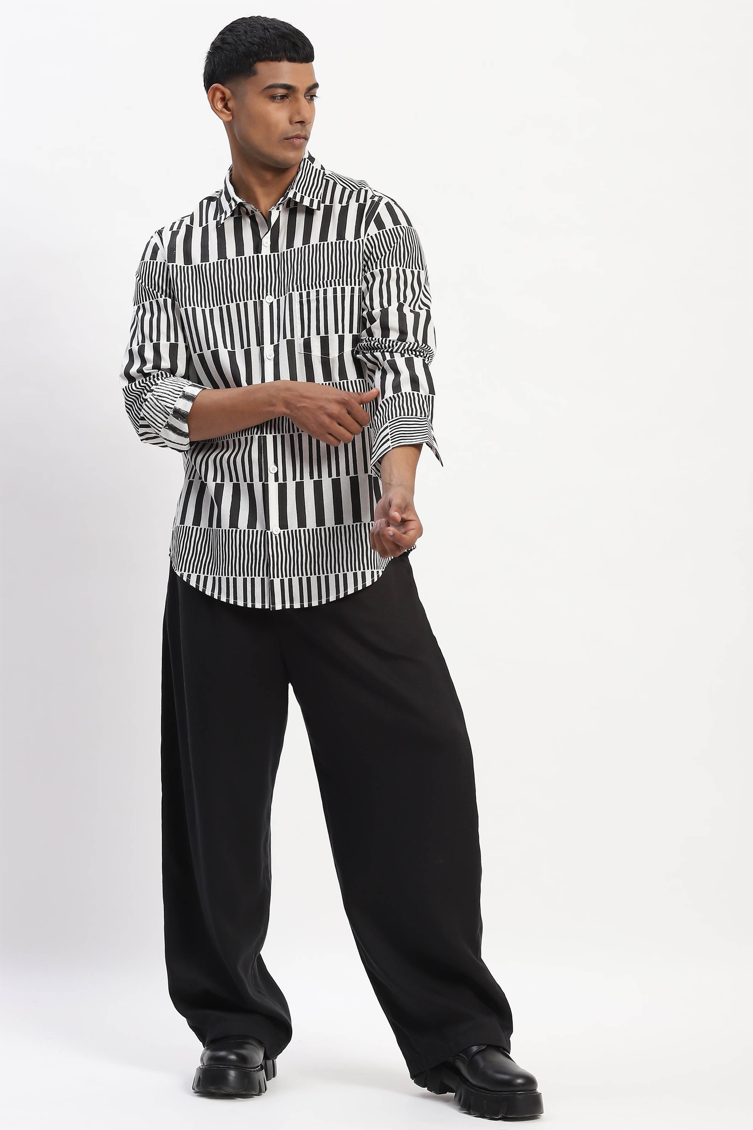 Shirt Black White