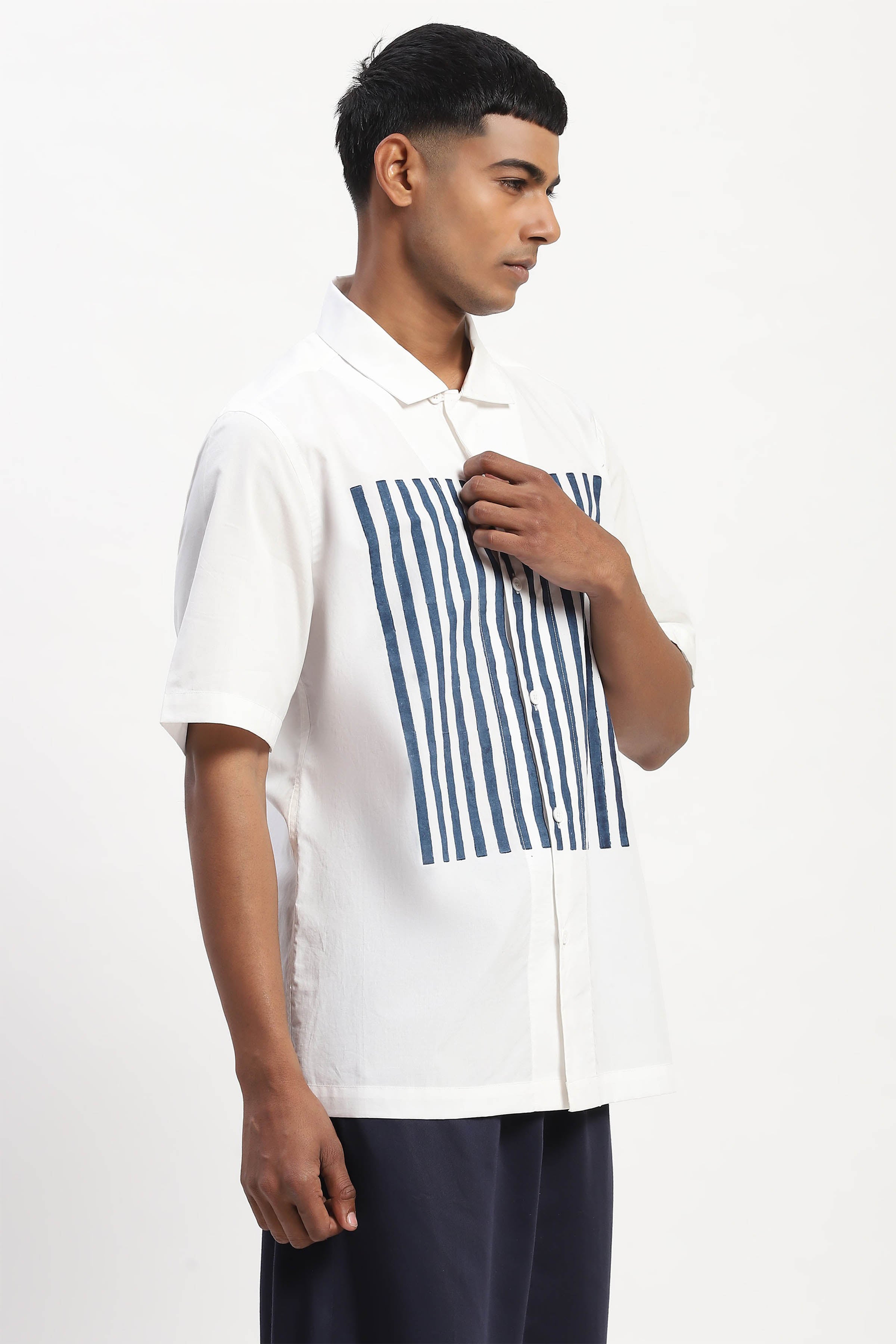 Shirt White Blue