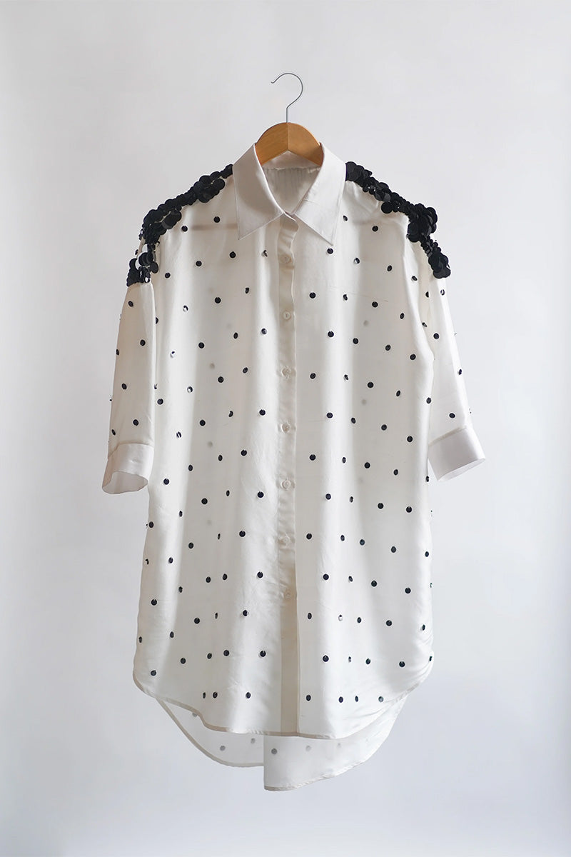 SHIRT WHITE WITH BLACK