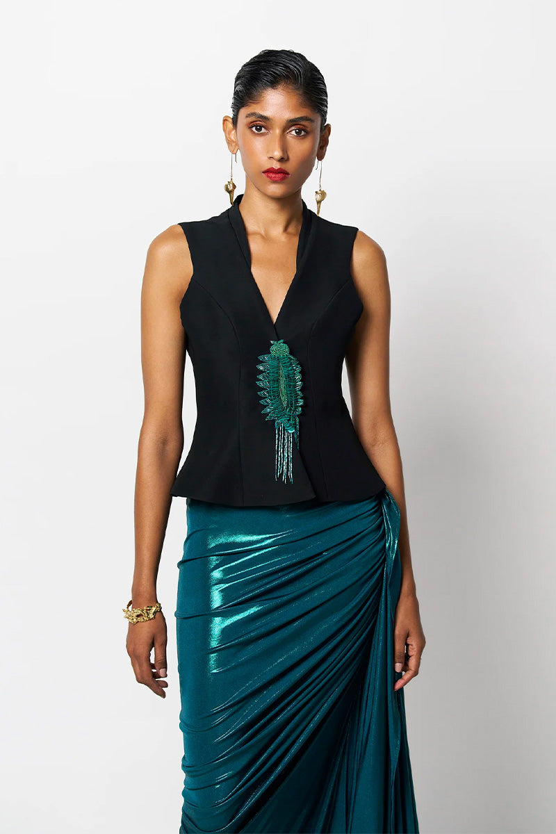 JACKET BLACK WITH EMERALD