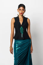 JACKET BLACK WITH EMERALD
