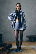 Skort Shirt Bustier Blue & White
