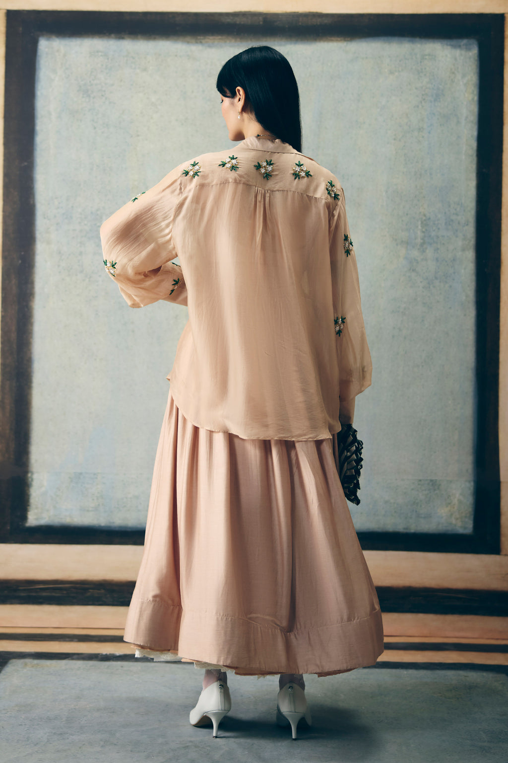 Skirt Bustier Shirt Nude