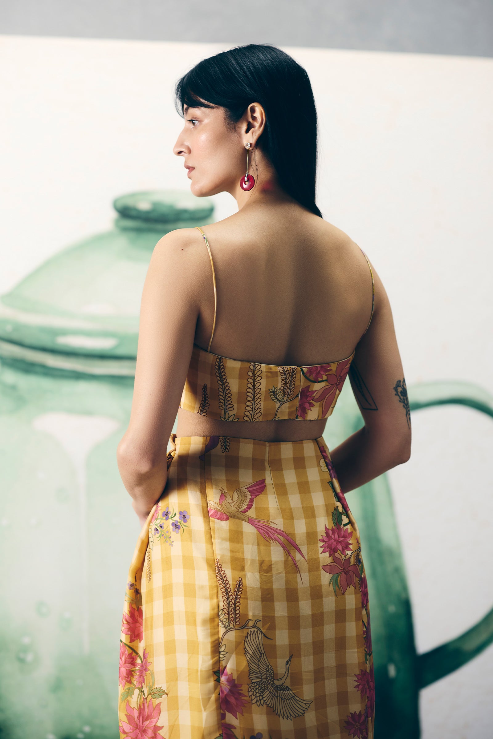 Skirt Shirt Bustier Yellow