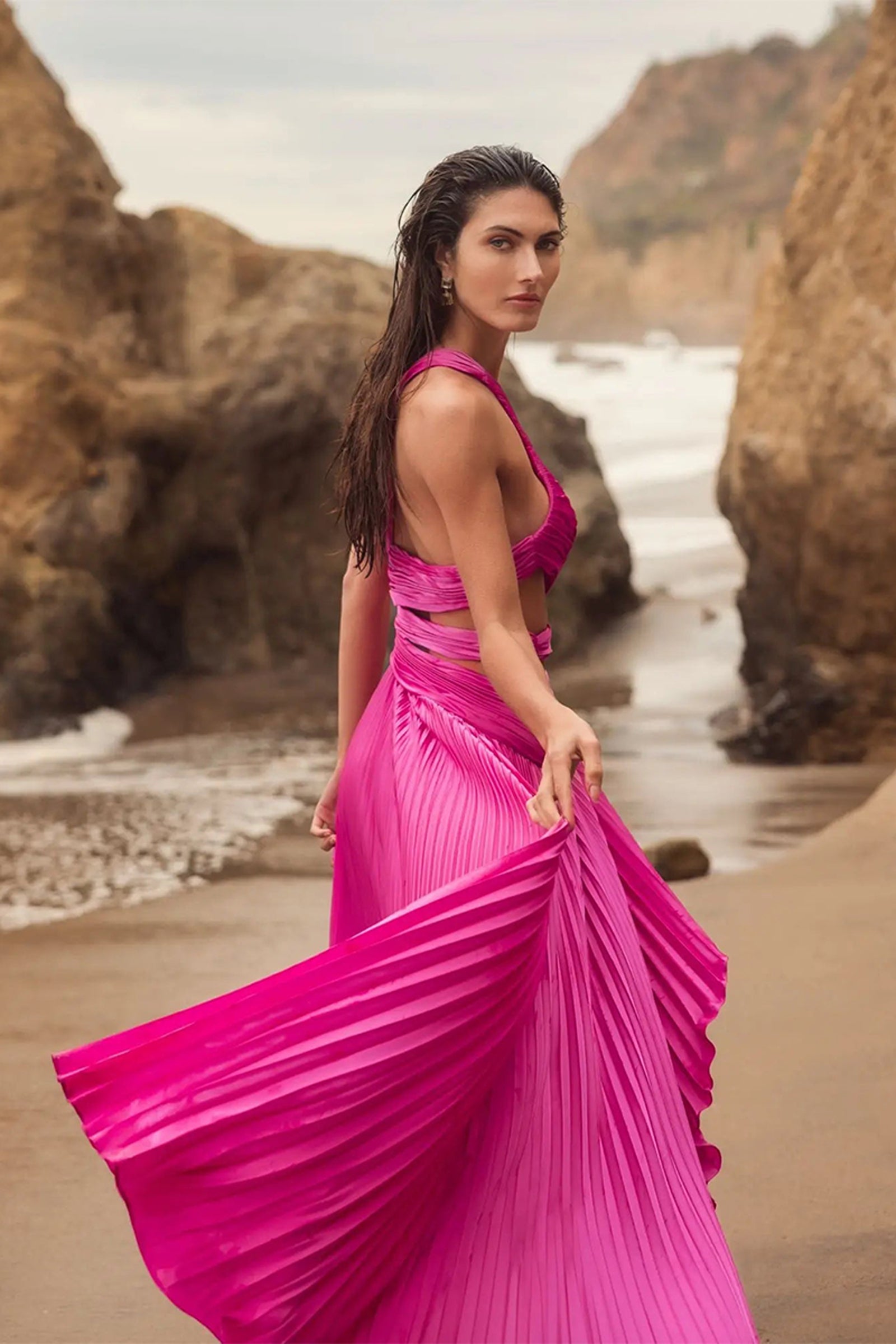 GOWN FUSCHIA GREEN