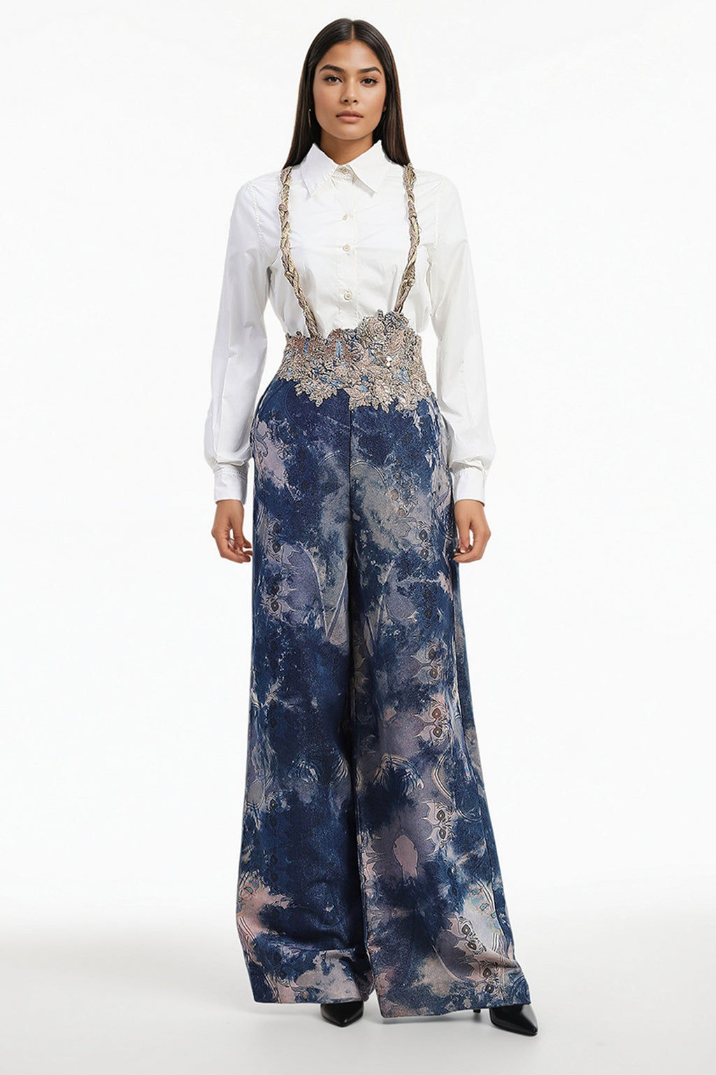 SHIRT TROUSER SUSPENDER DENIM BLUE