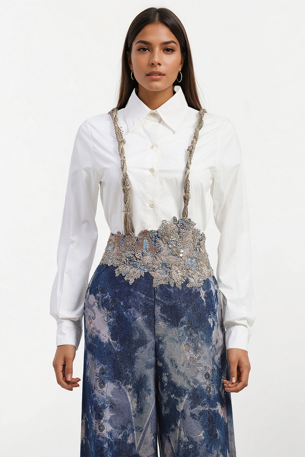 SHIRT TROUSER SUSPENDER DENIM BLUE