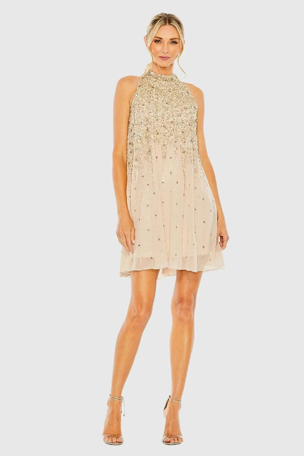 DRESS BEIGE POWDER BLUE