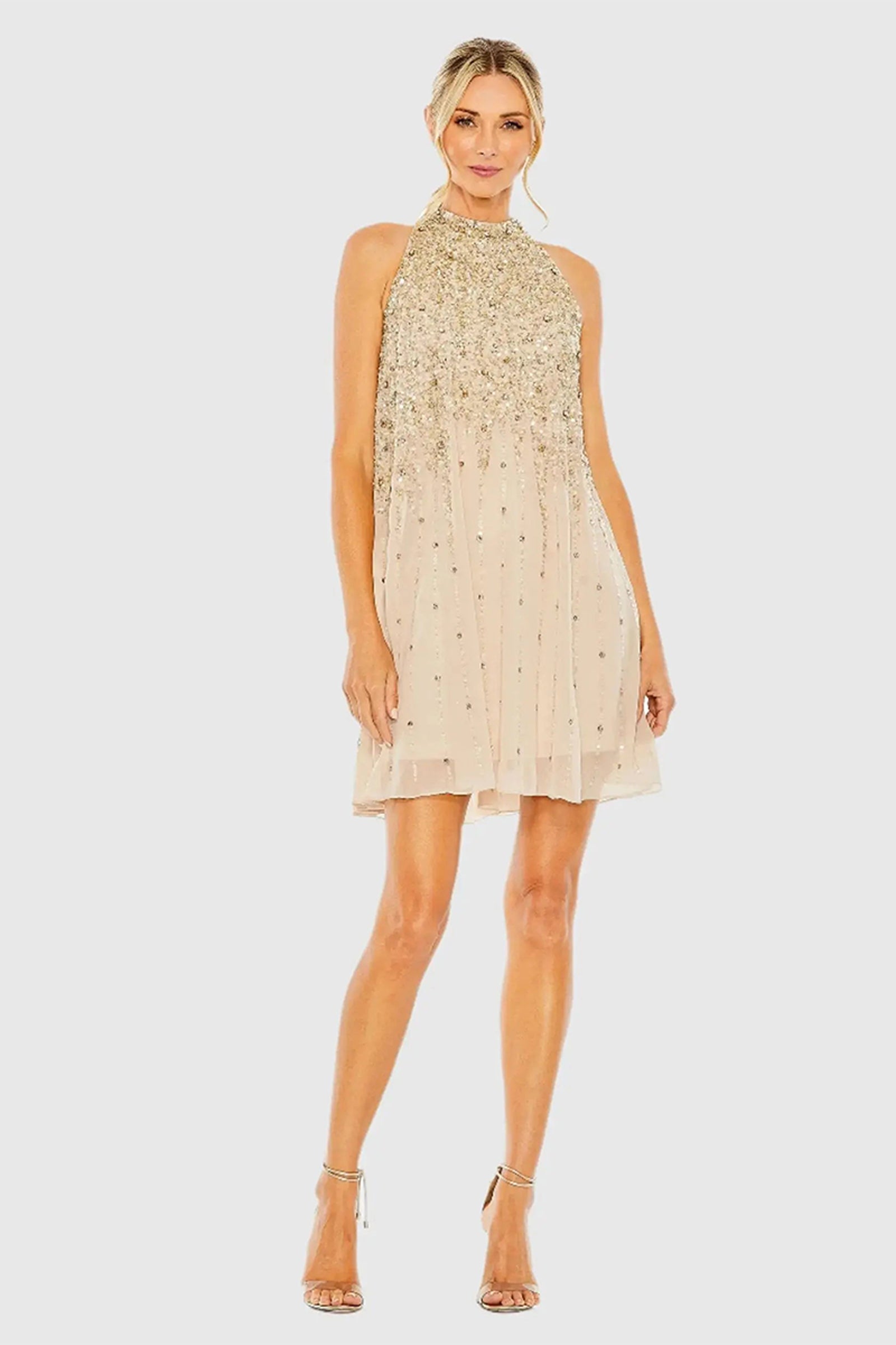 DRESS BEIGE POWDER BLUE