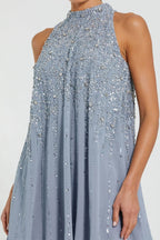 DRESS BEIGE POWDER BLUE
