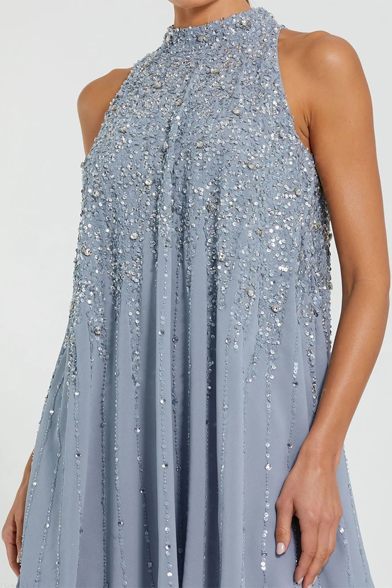 DRESS BEIGE POWDER BLUE