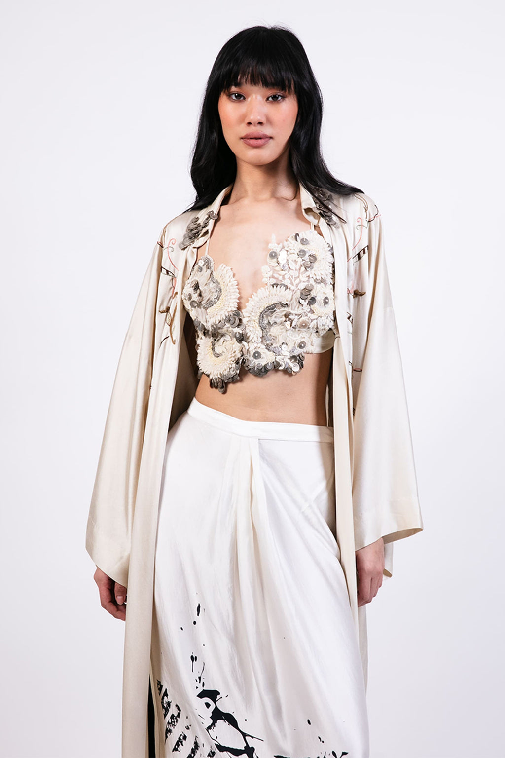 JACKET TOP SKIRT BLACK-WHITE