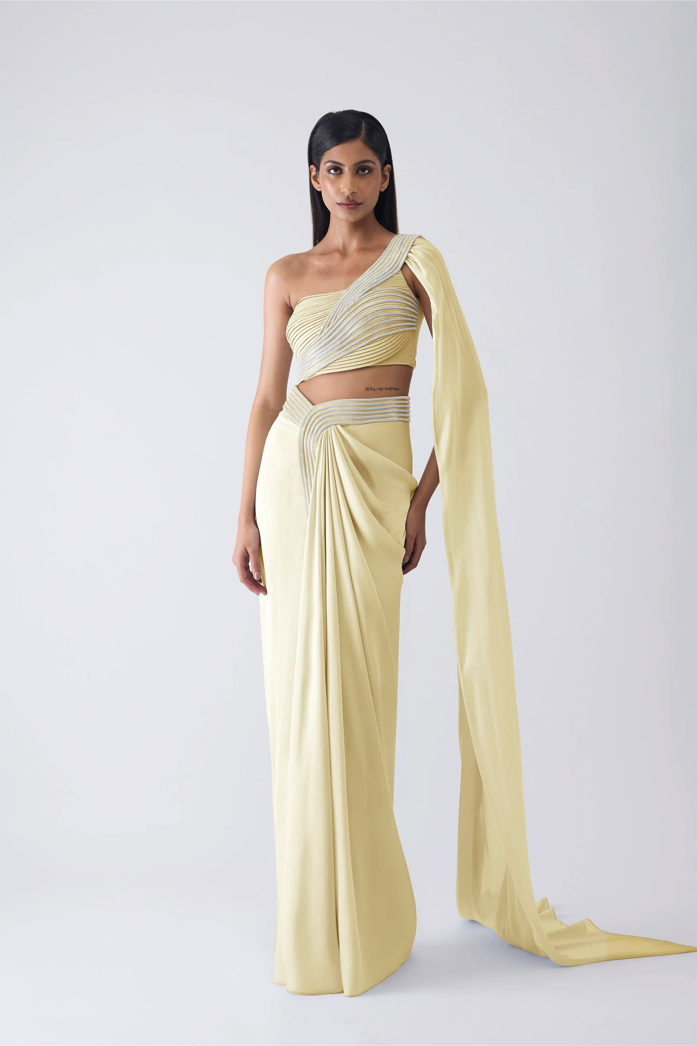 SKIRT TOP DRAPE ICE BLUE BUTTER ROSE