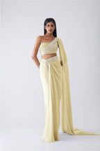 SKIRT TOP DRAPE ICE BLUE BUTTER ROSE