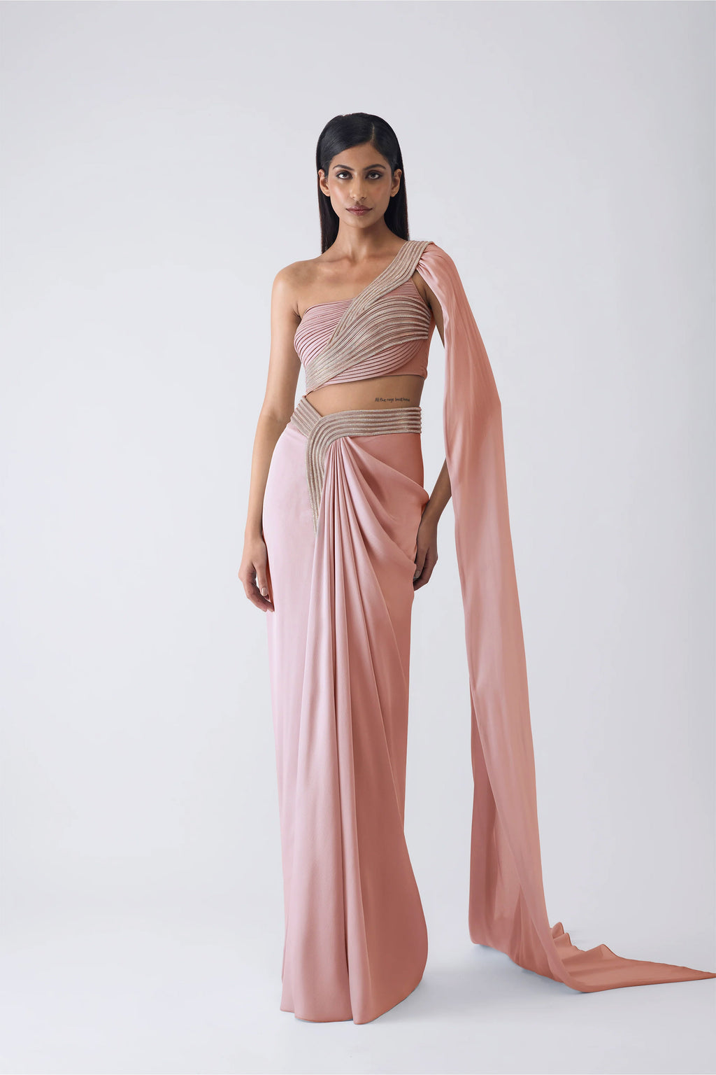 SKIRT TOP DRAPE ICE BLUE BUTTER ROSE