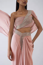 SKIRT TOP DRAPE ICE BLUE BUTTER ROSE