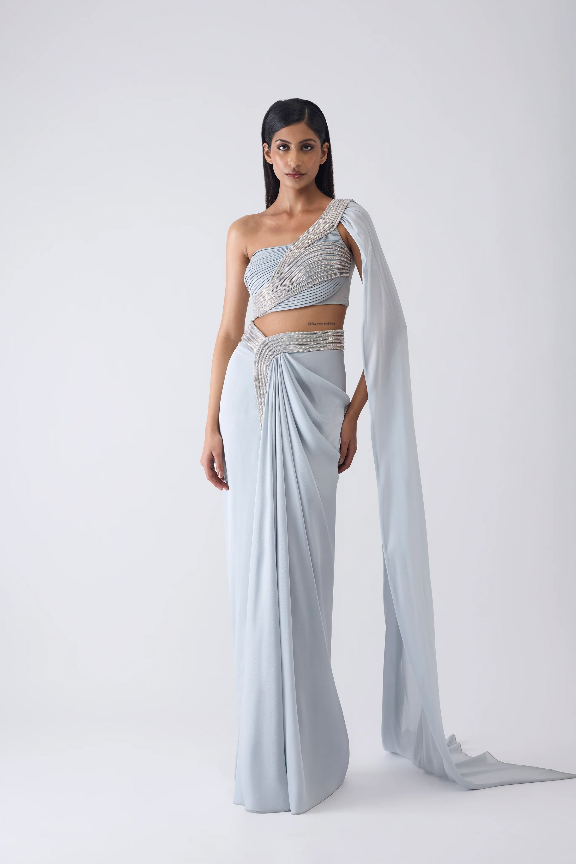 SKIRT TOP DRAPE ICE BLUE