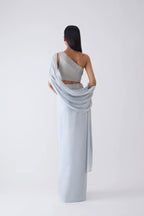 SKIRT TOP DRAPE ICE BLUE BUTTER ROSE