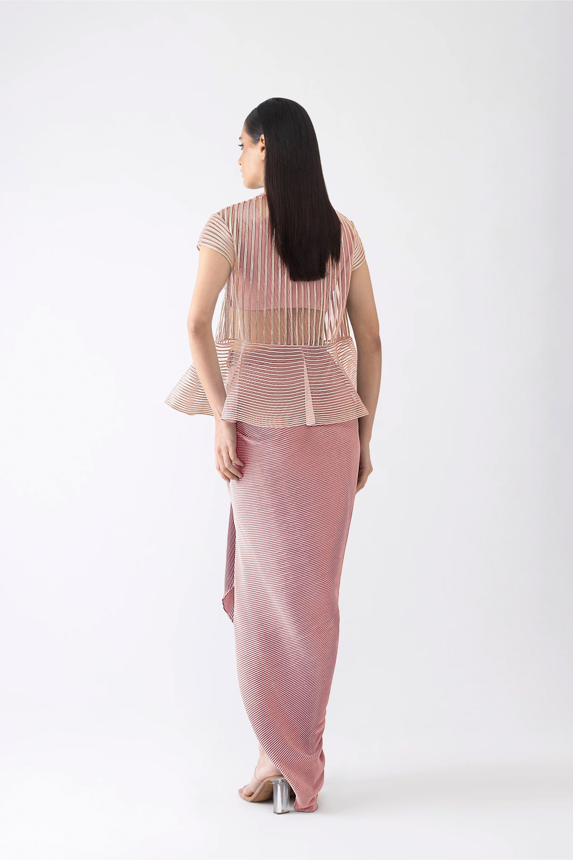 TOP DHOTI ICE GREY ROSE
