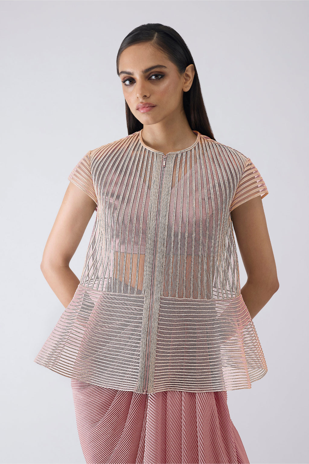 TOP DHOTI ICE GREY ROSE