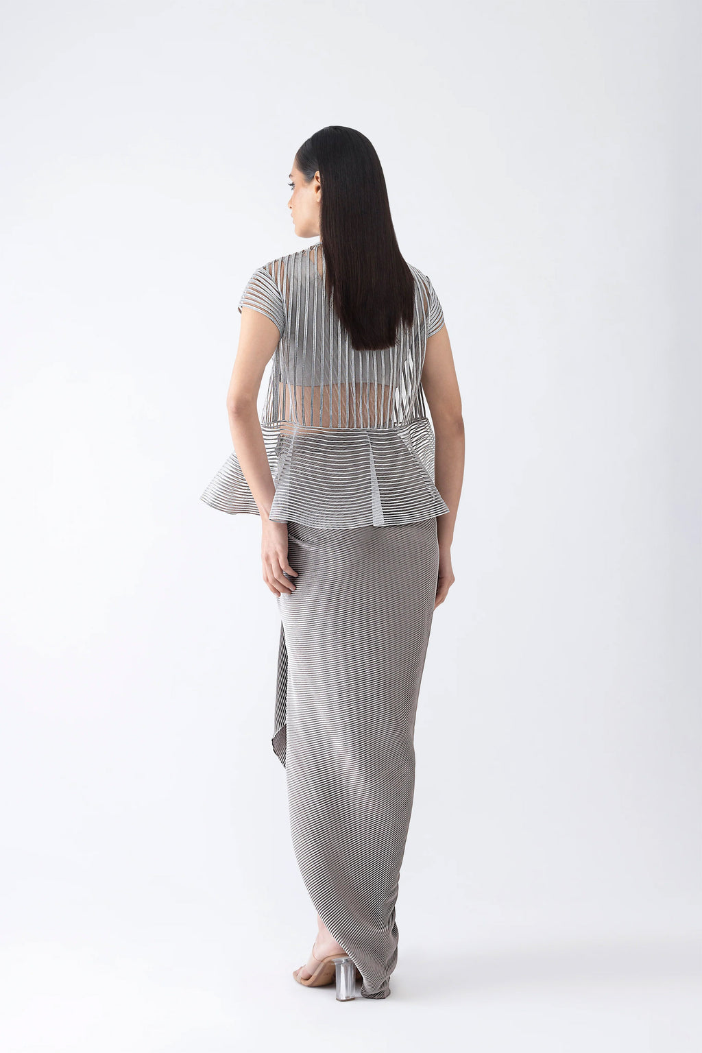 TOP DHOTI ICE GREY ROSE