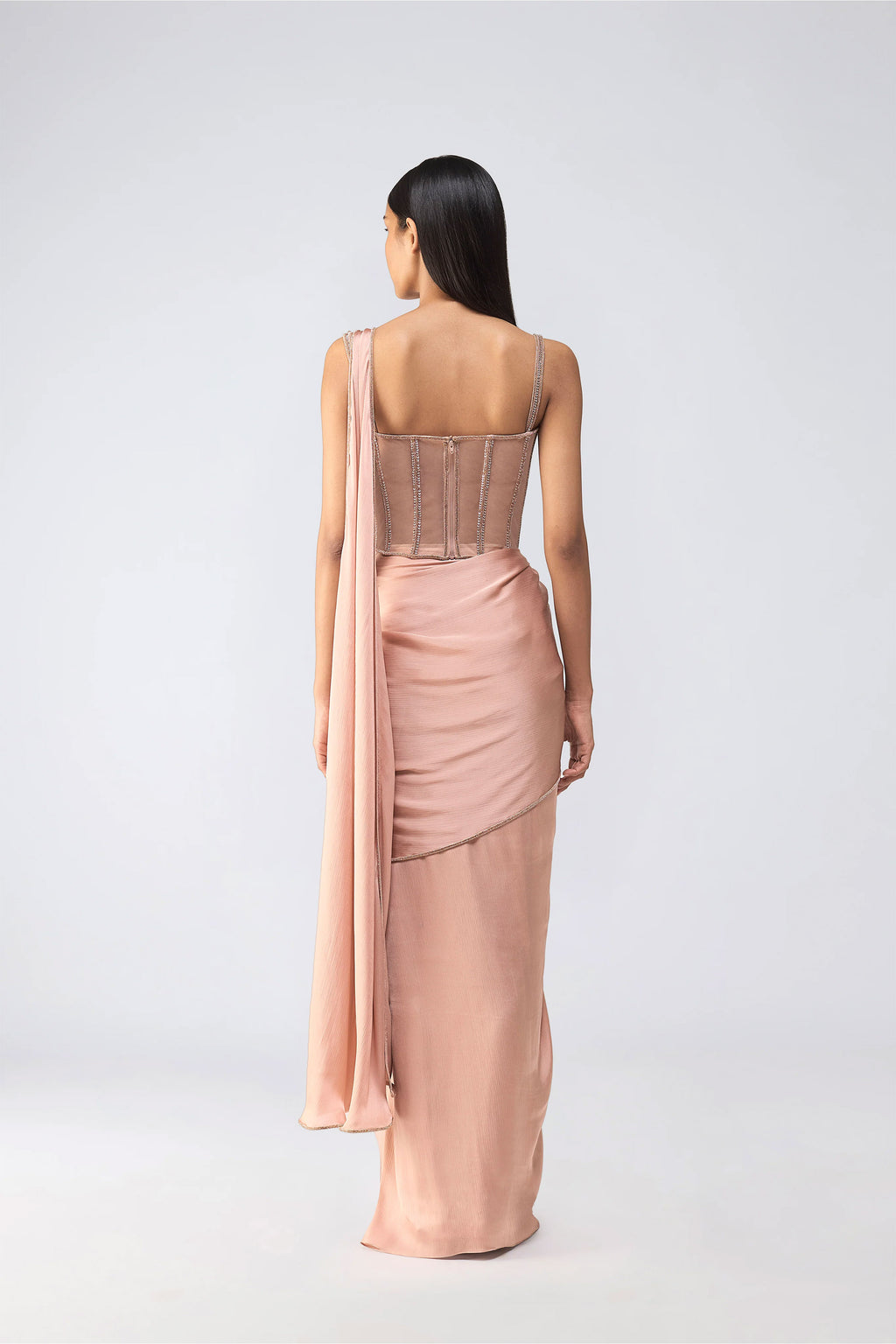 DRAPED SAREE CORSET BLUSH