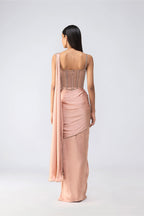 DRAPED SAREE CORSET BLUSH
