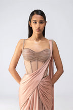 DRAPED SAREE CORSET BLUSH