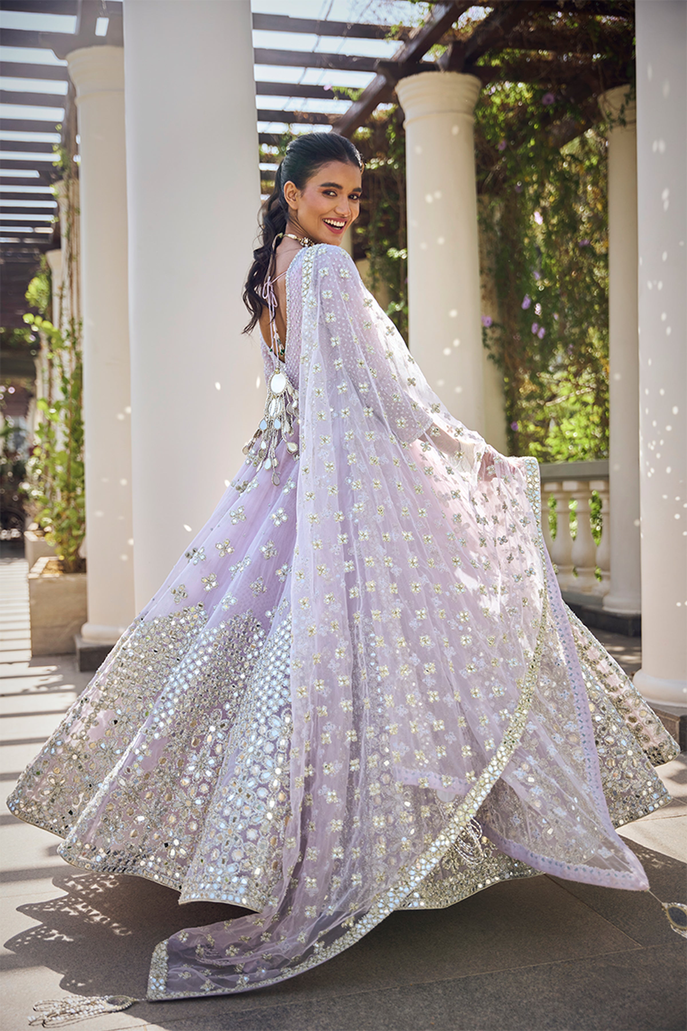 ANARKALI DUPATTA CHURIDAR LILAC