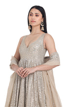 ABHINAV MISHRA GOWN DUPATTA BEIGE