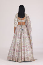 ABHINAV MISHRA LEHENGA BLOUSE DUPATTA SAGE GREEN