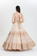 ABHINAV MISHRA LEHENGA BLOUSE DUPATTA IVORY GOLD