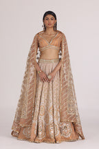 ABHINAV MISHRA LEHENGA BLOUSE DUPATTA ORANGE