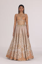ABHINAV MISHRA LEHENGA BLOUSE DUPATTA ORANGE