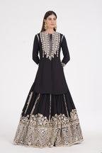 ABHINAV MISHRA LEHENGA KURTI BLACK