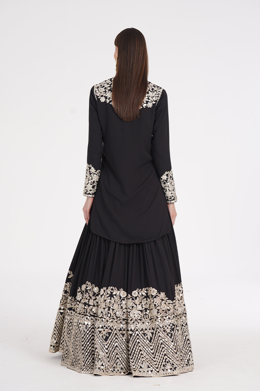 ABHINAV MISHRA LEHENGA KURTI BLACK
