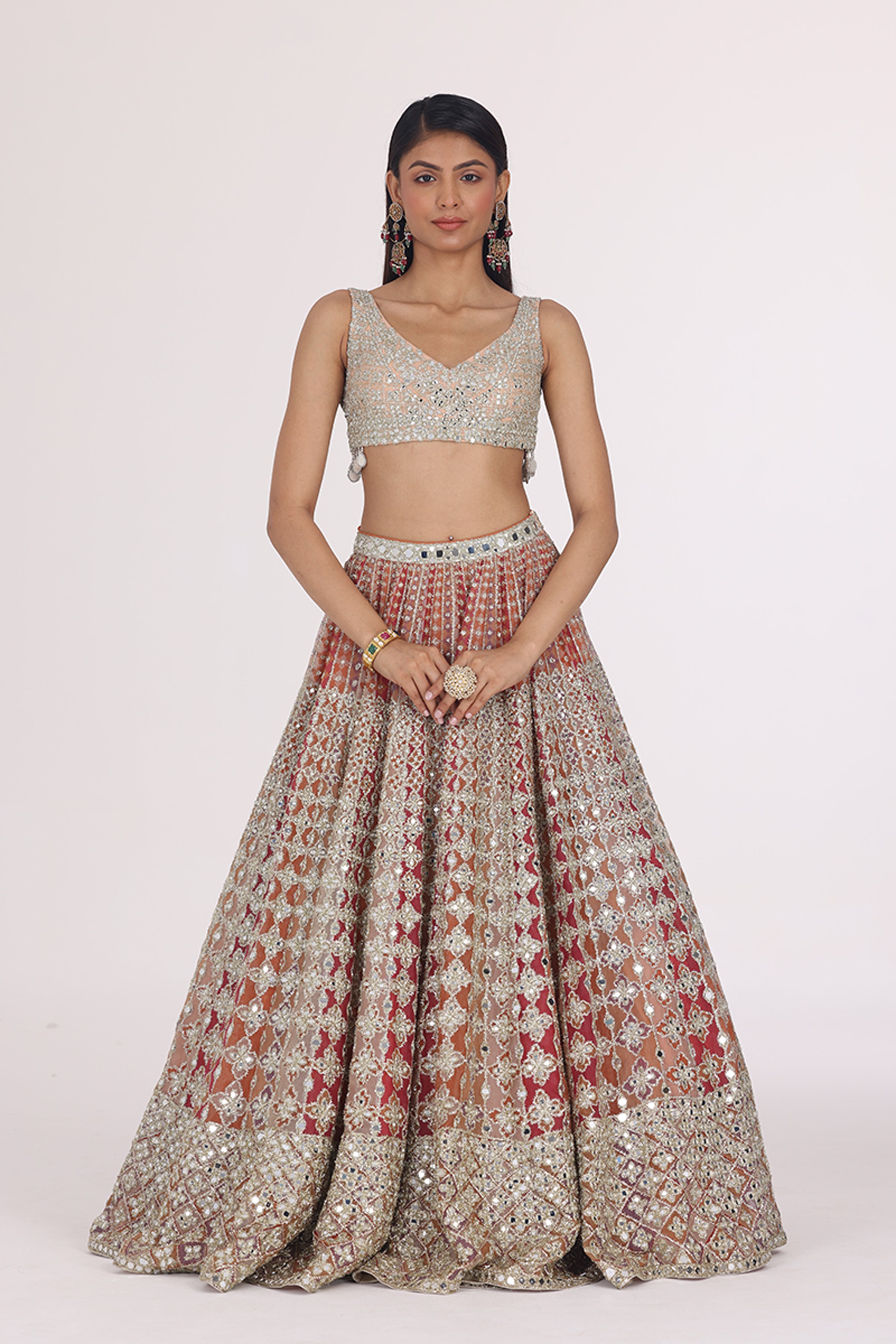 ABHINAV MISHRA LEHENGA BLOUSE DUPATTA MULTICOLOUR