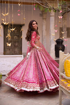 ABHINAV MISHRA LEHENGA BLOUSE DUPATTA PINK
