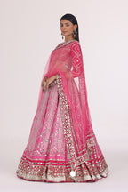 ABHINAV MISHRA LEHENGA BLOUSE DUPATTA PINK