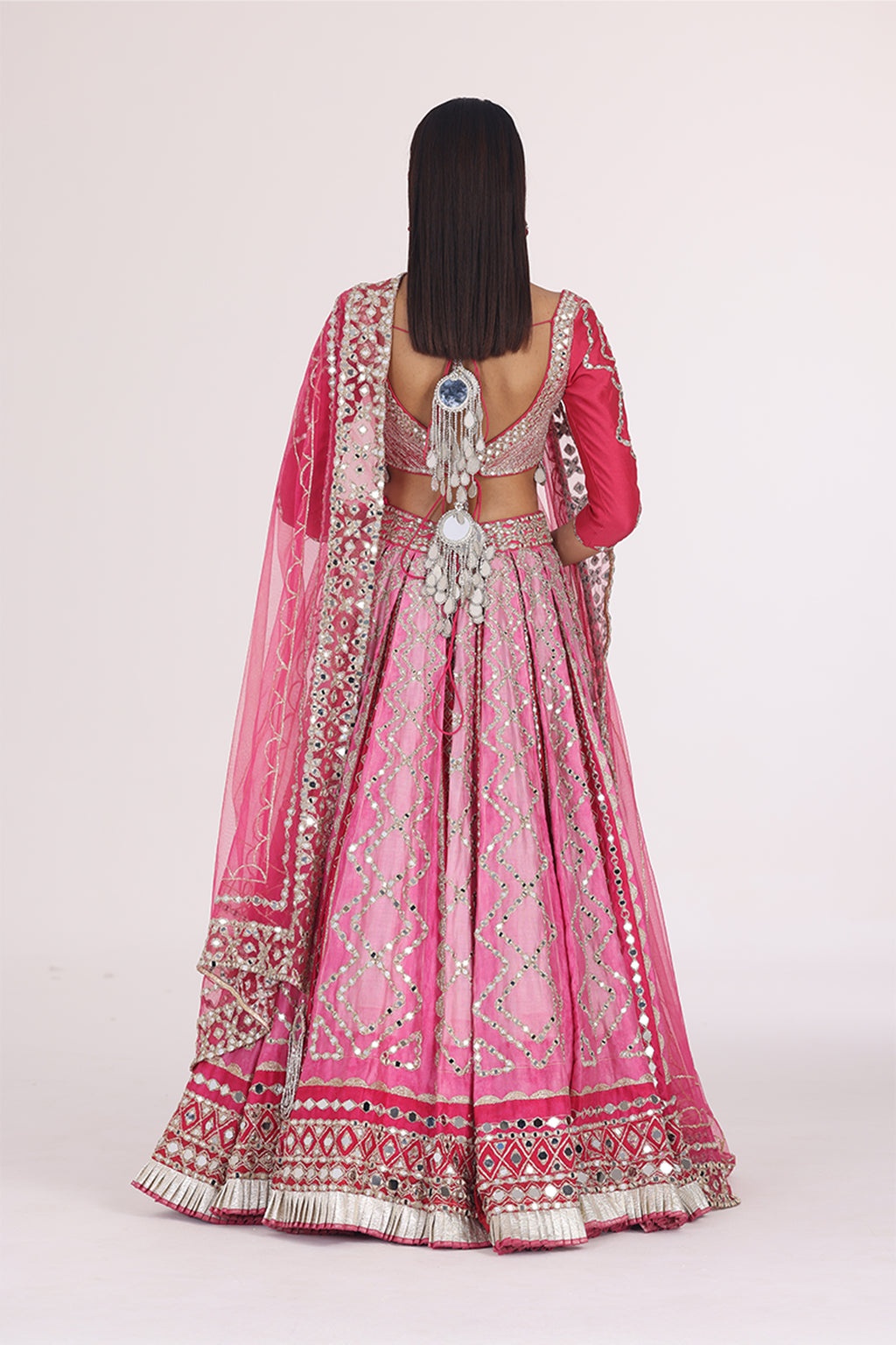 ABHINAV MISHRA LEHENGA BLOUSE DUPATTA PINK