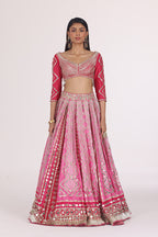 ABHINAV MISHRA LEHENGA BLOUSE DUPATTA PINK